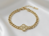 1414a Bransoletka elegancka złota 16+3cm pozłacana 14k koniczyna marokańska